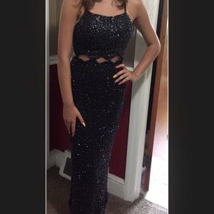 Make Offer!- Scala 100% Silk Beaded Cut Out Formal